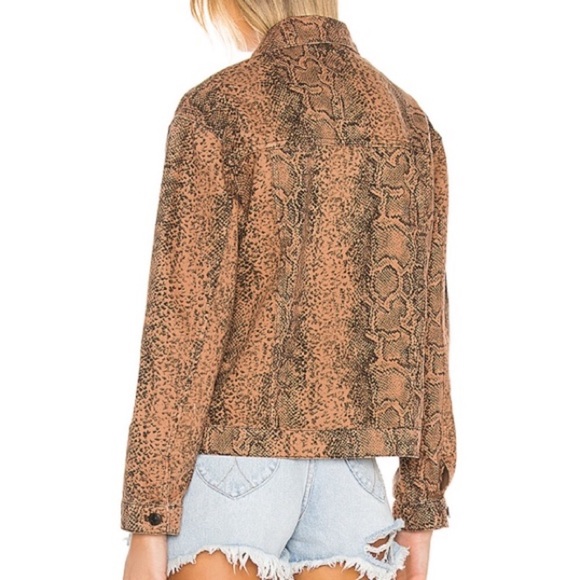 Free People Snake Print Trucker Jacket - Picture 3 of 7